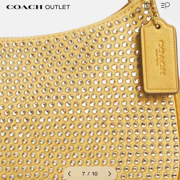 Coach Gold Shoulder Bag Teri Crystal SHB - Picture 6 of 7